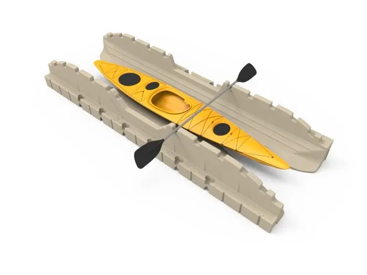 EZ Dock residential kayak launch with paddle notches